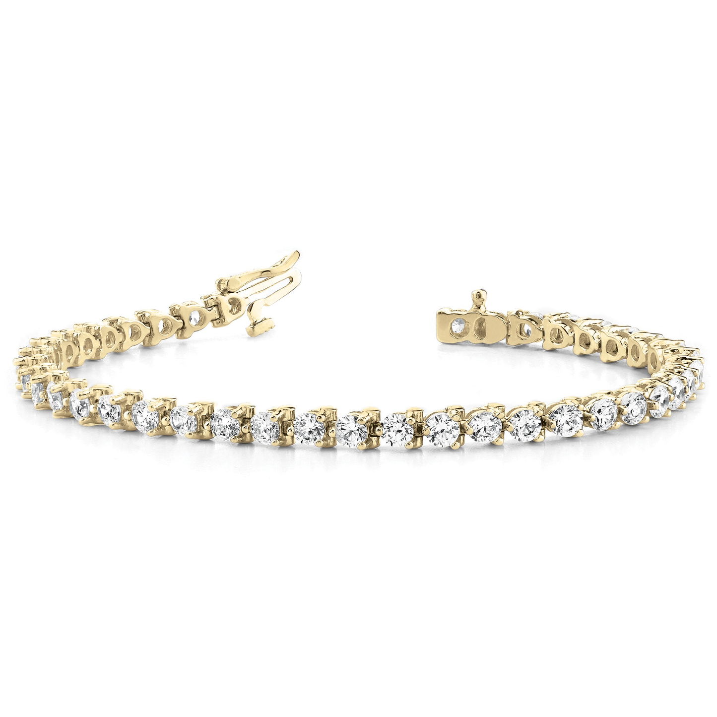 Luxury Tennis Bracelet Round Cut Diamond in 9K Solid Gold for Women