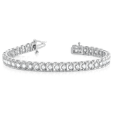 Round Cut Prong Set Diamond Tennis Bracelet in 9K/18K Gold and Platinum