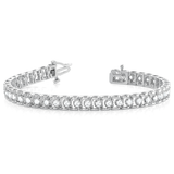 Round Cut Prong Set Diamond Tennis Bracelet in 9K/18K Gold and Platinum