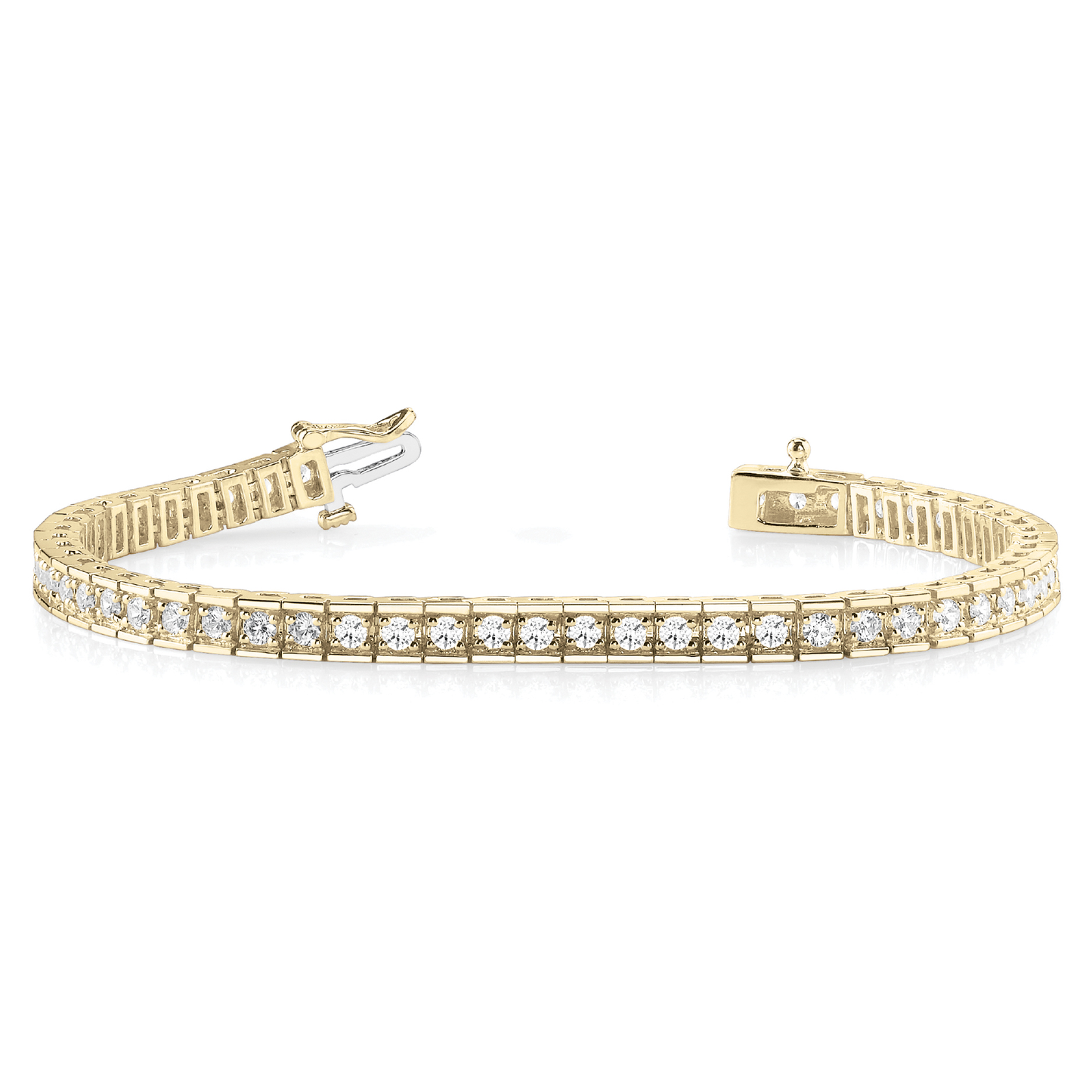 Hallmarked Round Cut Diamond Tennis Bracelet in Lab Grown or Natural Diamonds