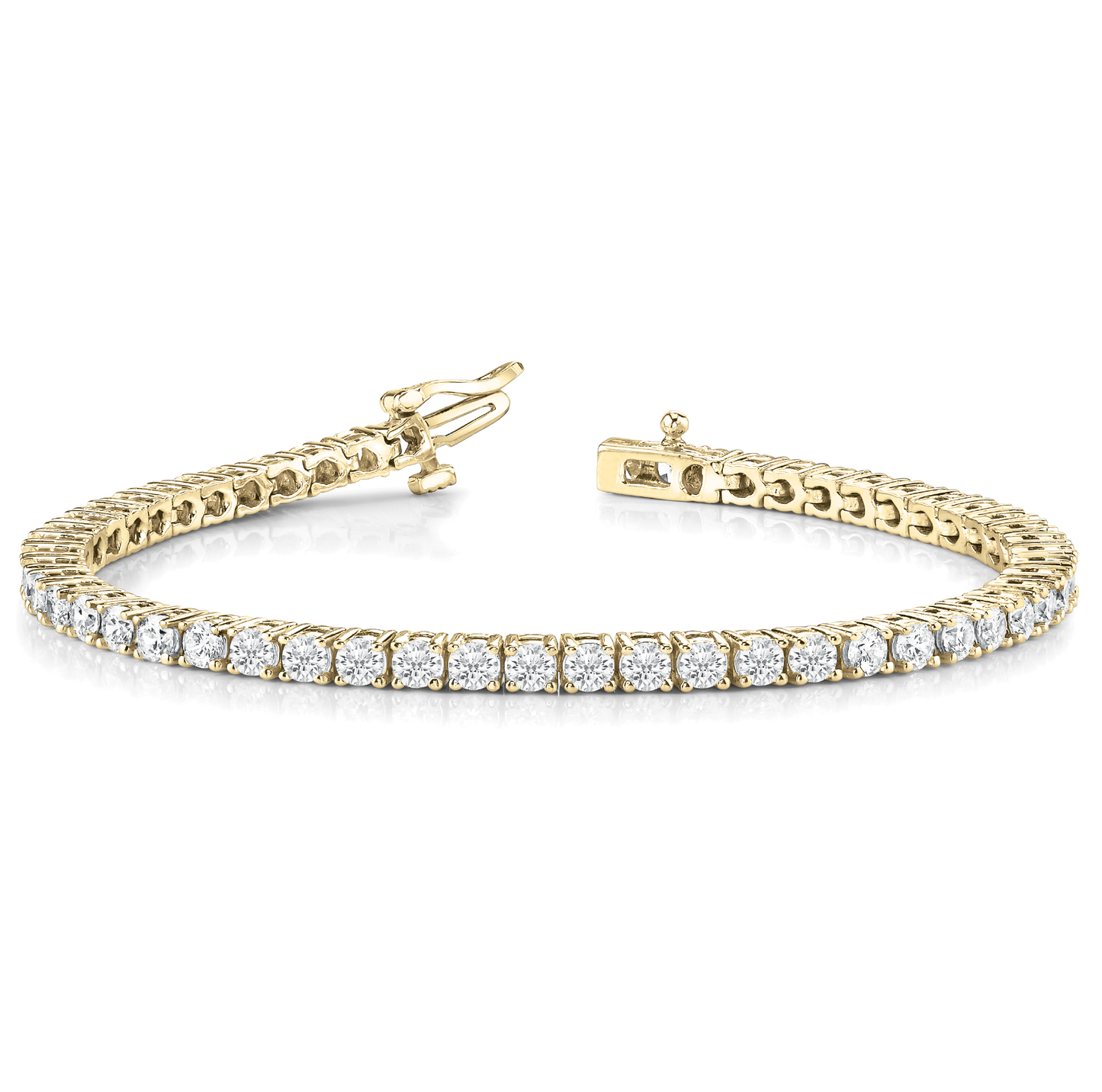 Round Cut 2.50Ct to 8.00Ct Lab Grown Diamond Tennis Bracelet in Gold and Platinum