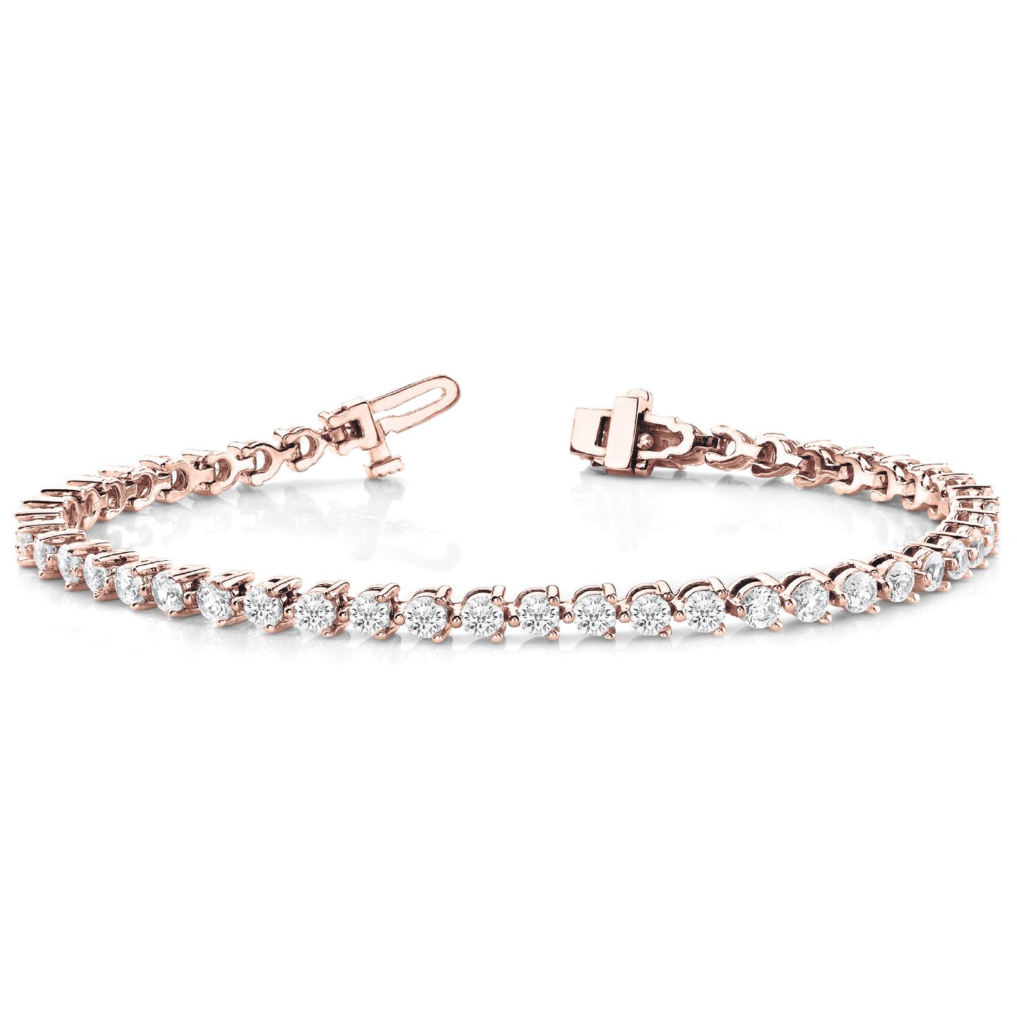 Natural and Lab Grown Diamond Round Cut Tennis Bracelet in Gold and Platinum