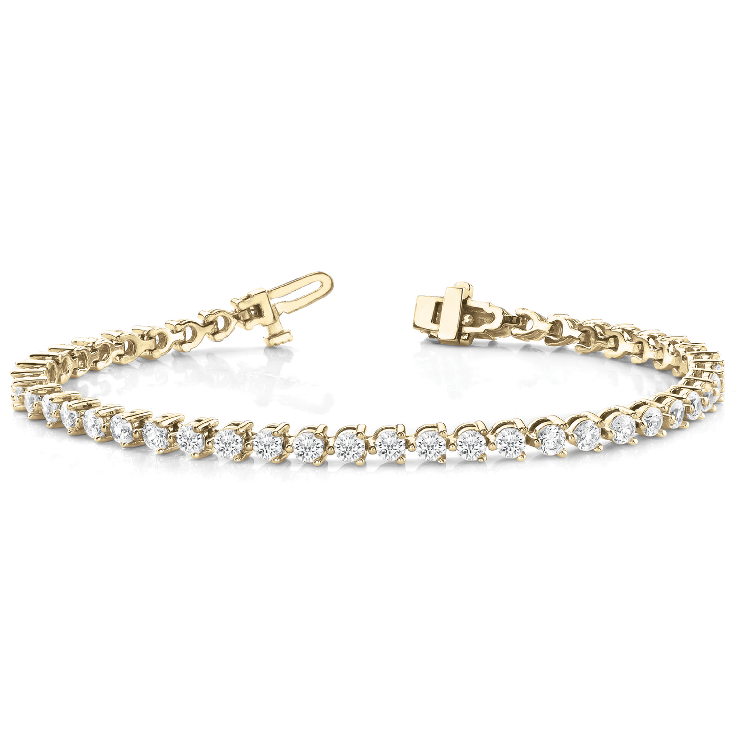 Natural and Lab Grown Diamond Round Cut Tennis Bracelet in Gold and Platinum