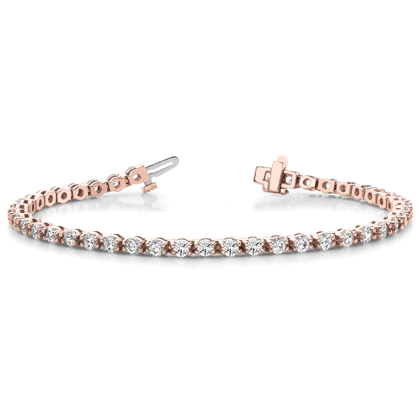 Beaded Tennis Bracelet Round Cut Lab or Natural Diamond in Gold and Platinum