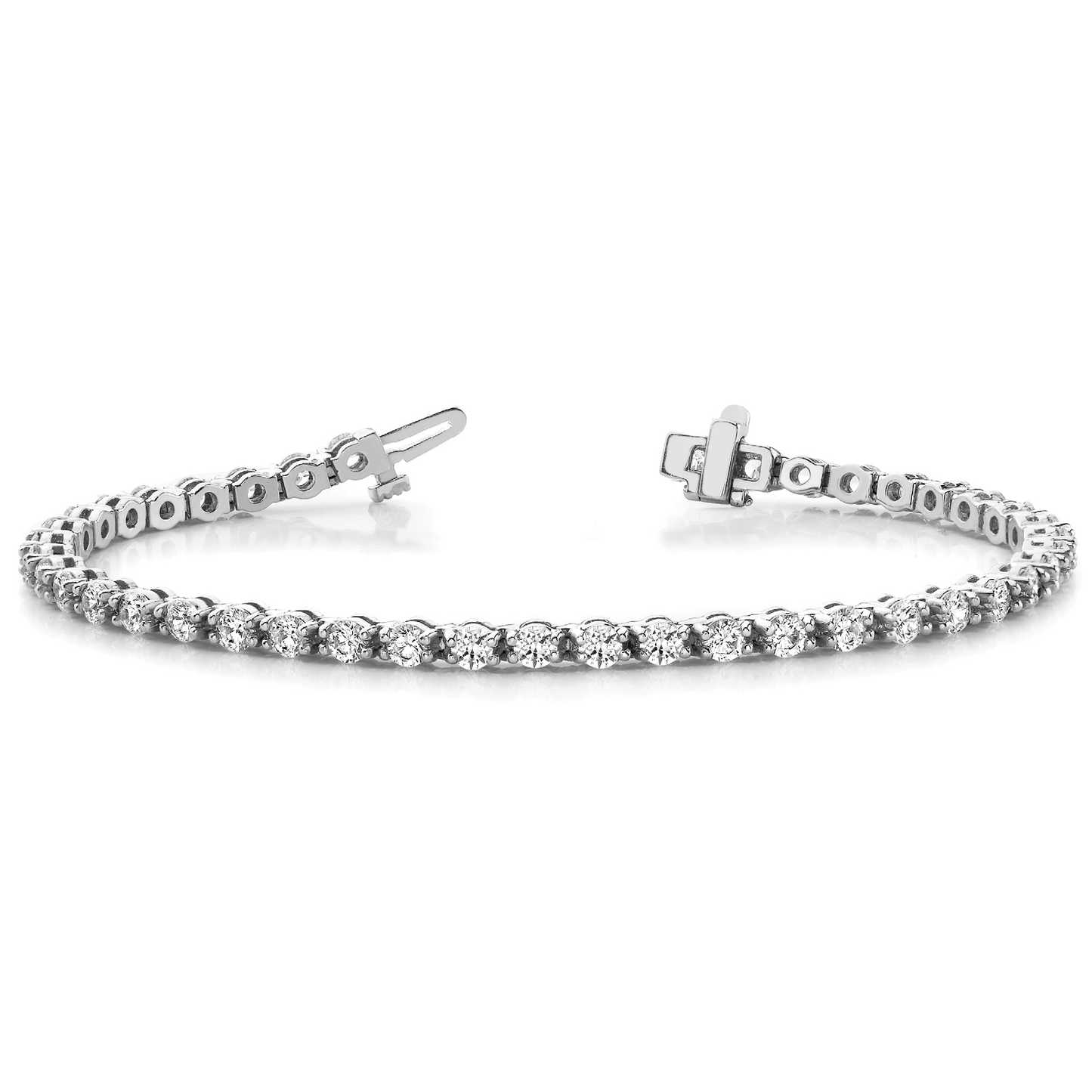 Beaded Tennis Bracelet Round Cut Lab or Natural Diamond in Gold and Platinum