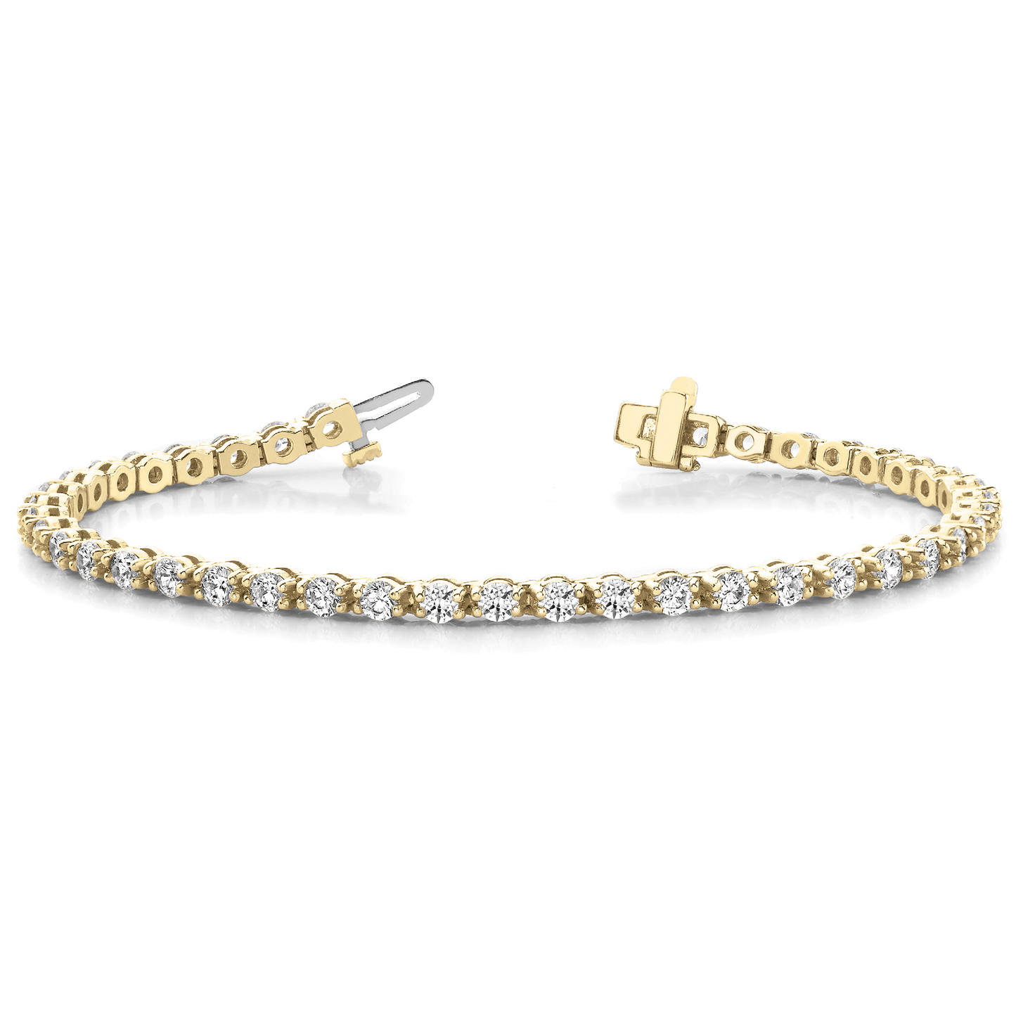 Beaded Tennis Bracelet Round Cut Lab or Natural Diamond in Gold and Platinum
