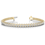 Natural or Lab Grown Diamond Tennis Bracelet in 18K Gold and Platinum UK Made