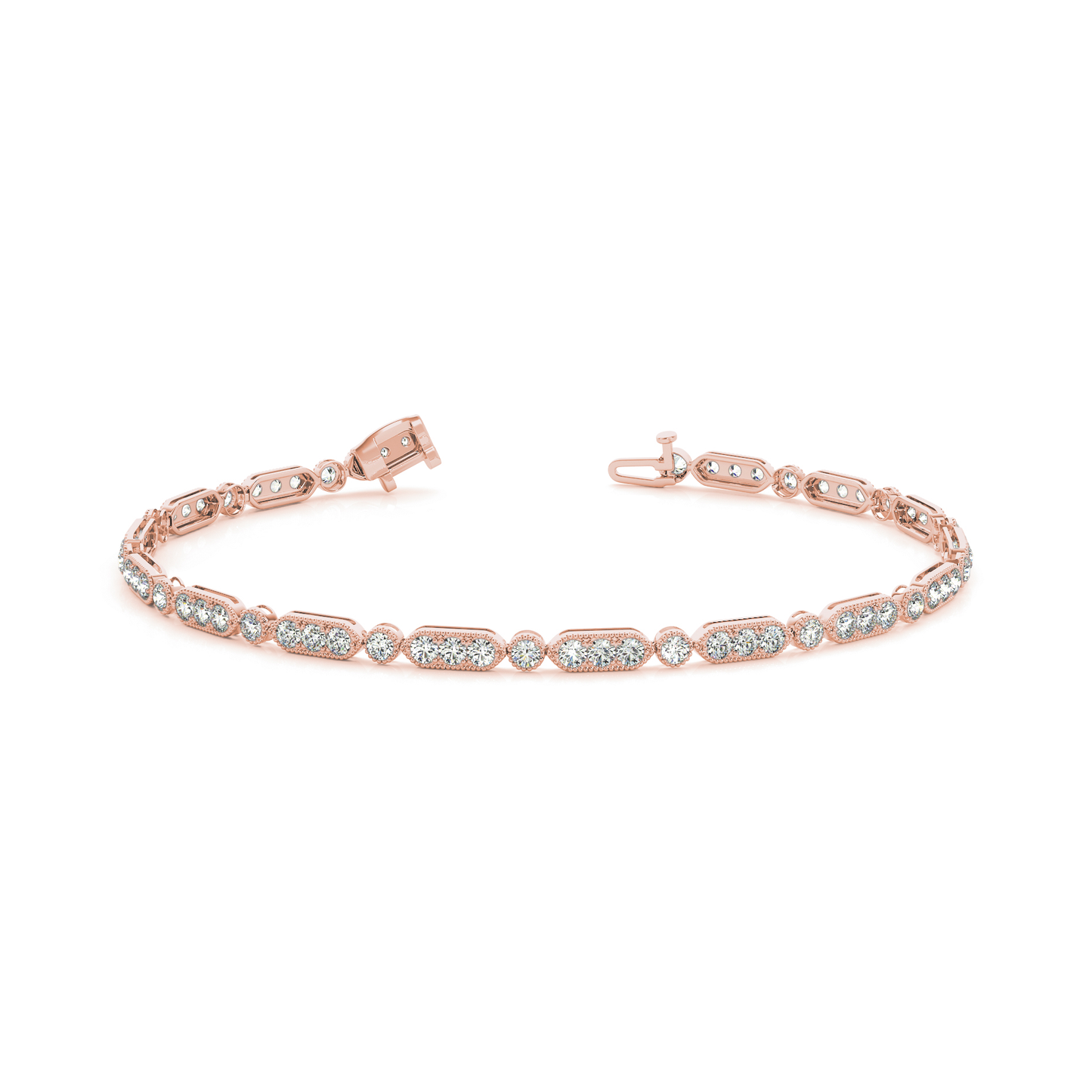 Luxury Diamond Tennis Bracelet with Round Cut Diamonds in Gold & Platinum