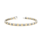 Elegant Two-Tone Gold Tennis Bracelet with Lab Grown or Natural Diamonds