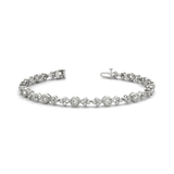 Cluster Diamond Tennis Bracelet in 9K/18K Gold or Platinum Hallmarked