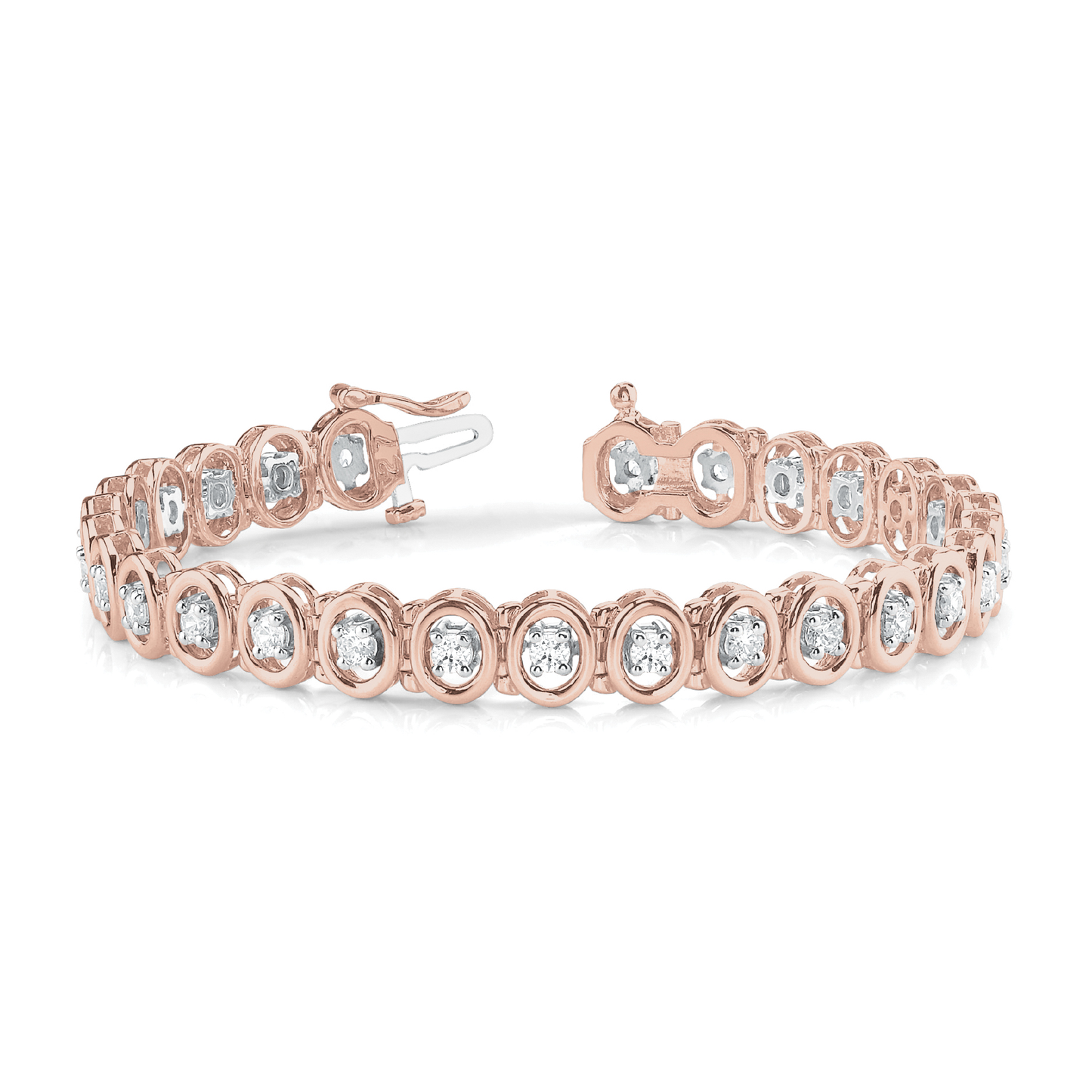 Classic Round Brilliant Diamond Tennis Bracelet in 9K/18K Gold or Platinum