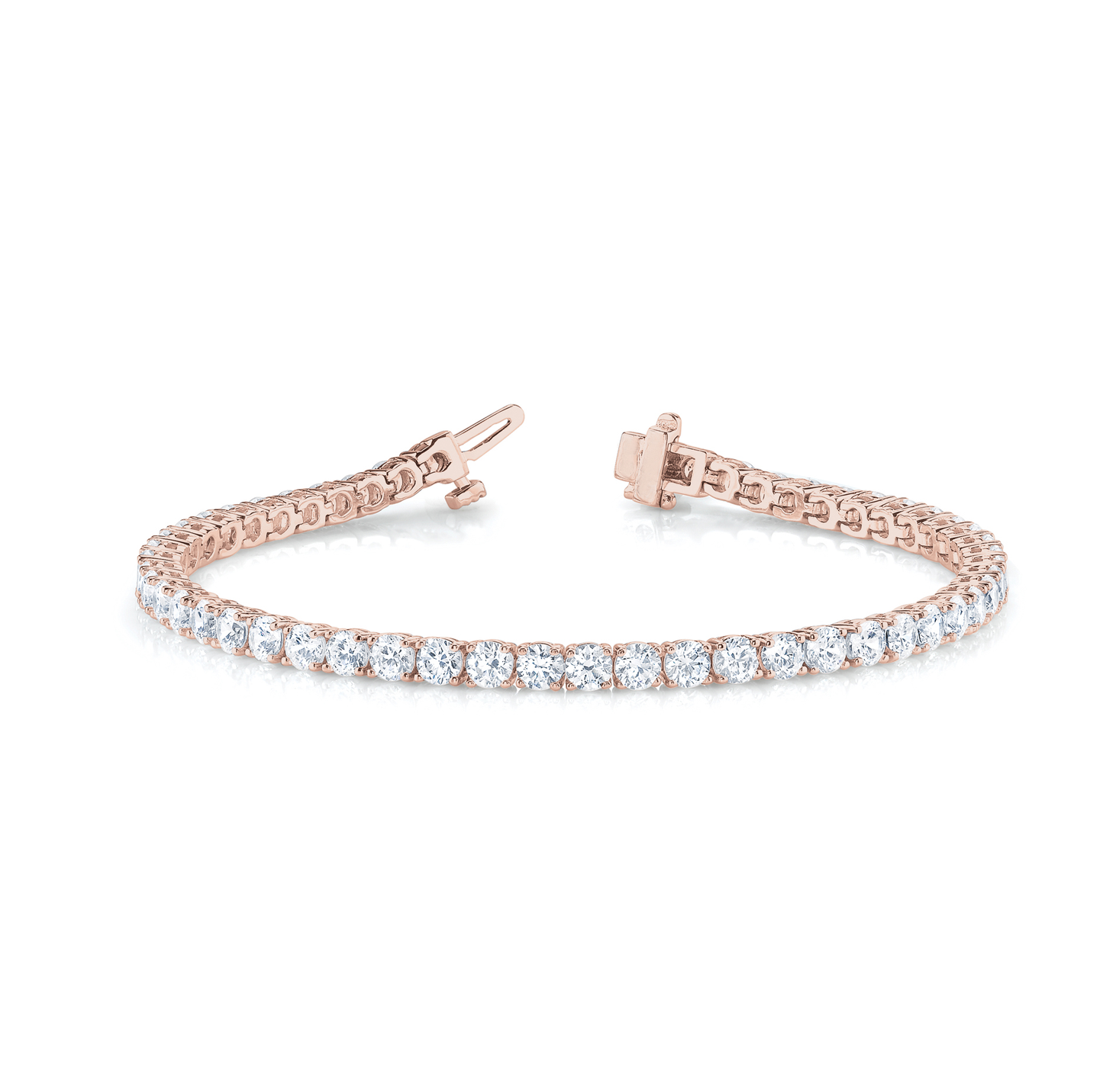 Luxury Lab Grown Diamond Round Cut 8.00 Carat Tennis Bracelet in 9K Solid Gold