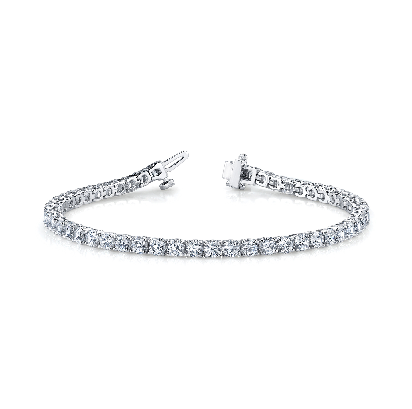Luxury Lab Grown Diamond Round Cut 8.00 Carat Tennis Bracelet in 9K Solid Gold