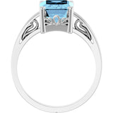 Emerald Aquamarine Solitaire Ring in Gold