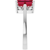 Emerald Lab-Grown Ruby Solitaire Ring in Gold