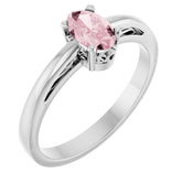 Oval Pink Mandganite Solitaire Ring in Gold