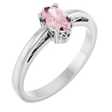 Oval Pink Mandganite Solitaire Ring in Gold
