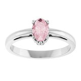 Oval Pink Mandganite Solitaire Ring in Gold