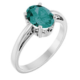 Oval Lab-Grown Alexandrite Solitaire Ring in Gold