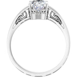 Oval White Sapphire Solitaire Ring in Gold