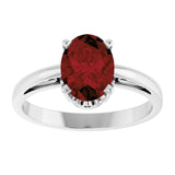 Oval Mozambique Garnet Solitaire Ring in Gold