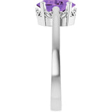 Oval Amethyst Solitaire Ring in Gold