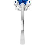 Oval Lab-Grown Blue Sapphire Solitaire Ring in Gold