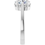 Oval White Sapphire Solitaire Ring in Gold
