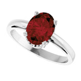 Oval Mozambique Garnet Solitaire Ring in Gold