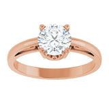 Round Lab-Grown Moissanite Solitaire Ring in Rose Gold