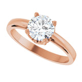Round Lab-Grown Moissanite Solitaire Ring in Rose Gold