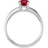Lab-Grown Ruby 10k White Gold Solitaire Ring in