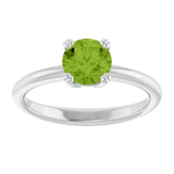 Natural Peridot 10k White Gold Solitaire Ring in
