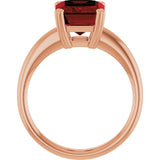 Natural Mozambique Garnet Rose Gold Solitaire Ring in | emerald