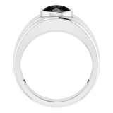 Oval Black Onyx Mens Ring in Gold