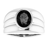 Oval Black Onyx Mens Ring in Gold
