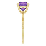 Cushion Amethyst Accented Ring in Gold