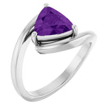 Trillion Amethyst Solitaire Ring in Gold and Platinum | 8x8x8mm