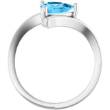 Trillion Swiss Blue Topaz Solitaire Ring in Gold | 8x8x8mm