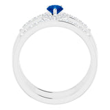 Pear Blue Sapphire & Diamond Halo Ring in Gold and Platinum