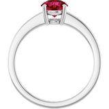 Round Lab-Grown Ruby Solitaire Ring in Gold and Platinum