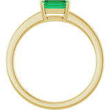 Emerald Lab-Grown Emerald Solitaire Ring in Gold and Platinum