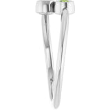 Round Peridot Two Stone Ring in Gold