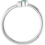 Round Lab-Grown Alexandrite Two Stone Ring in Gold