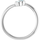 Round Sky Blue Topaz Two Stone Ring in Gold