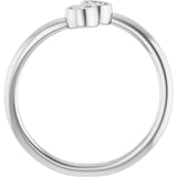 Round White Sapphire Two Stone Ring in Gold