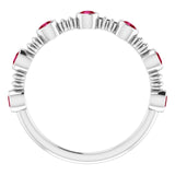 Round Lab-Grown Ruby Stackable Ring in Gold and Platinum