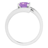 Square Amethyst & Diamond Accented Ring in Gold and Platinum