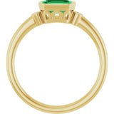 Emerald Lab-Grown Emerald & Diamond Ring in Gold and Platinum