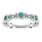 Round Alexandrite & Diamond Accented Ring in Gold and Platinum